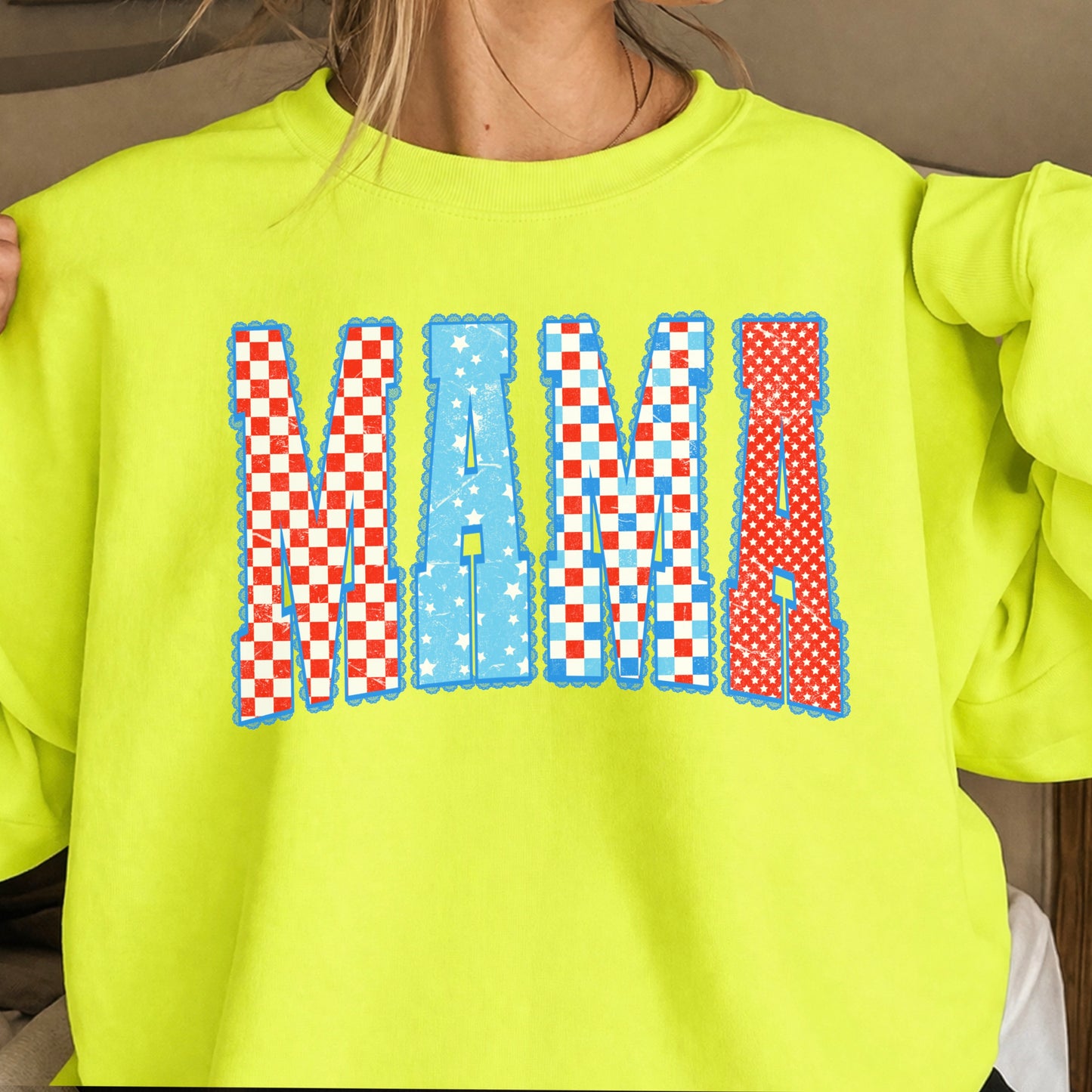 Mama Patriotic Crewneck Sweatshirt