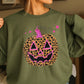 Leopard Pumpkin Halloween Crewneck Sweatshirt