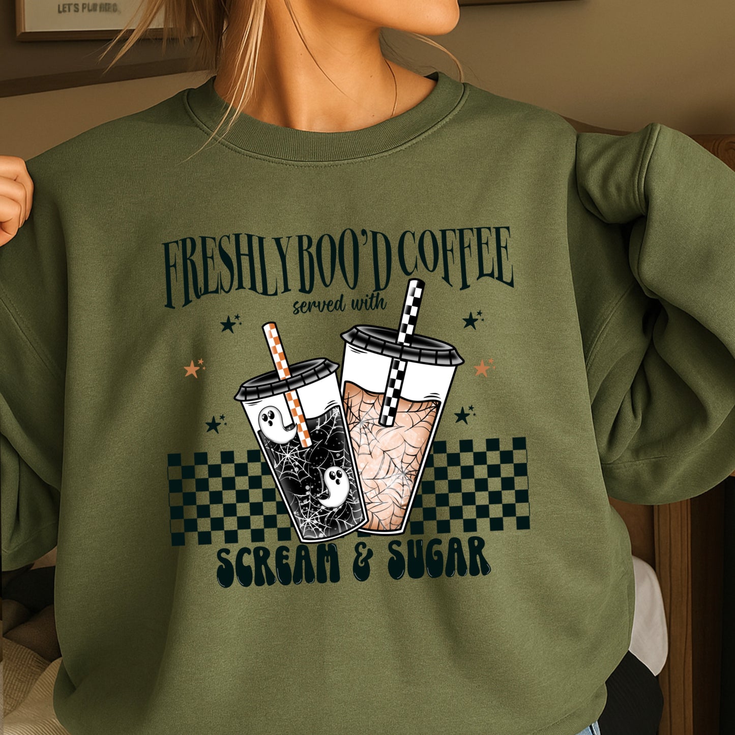 Freshly Boo’d Coffee Halloween Crewneck Sweatshirt