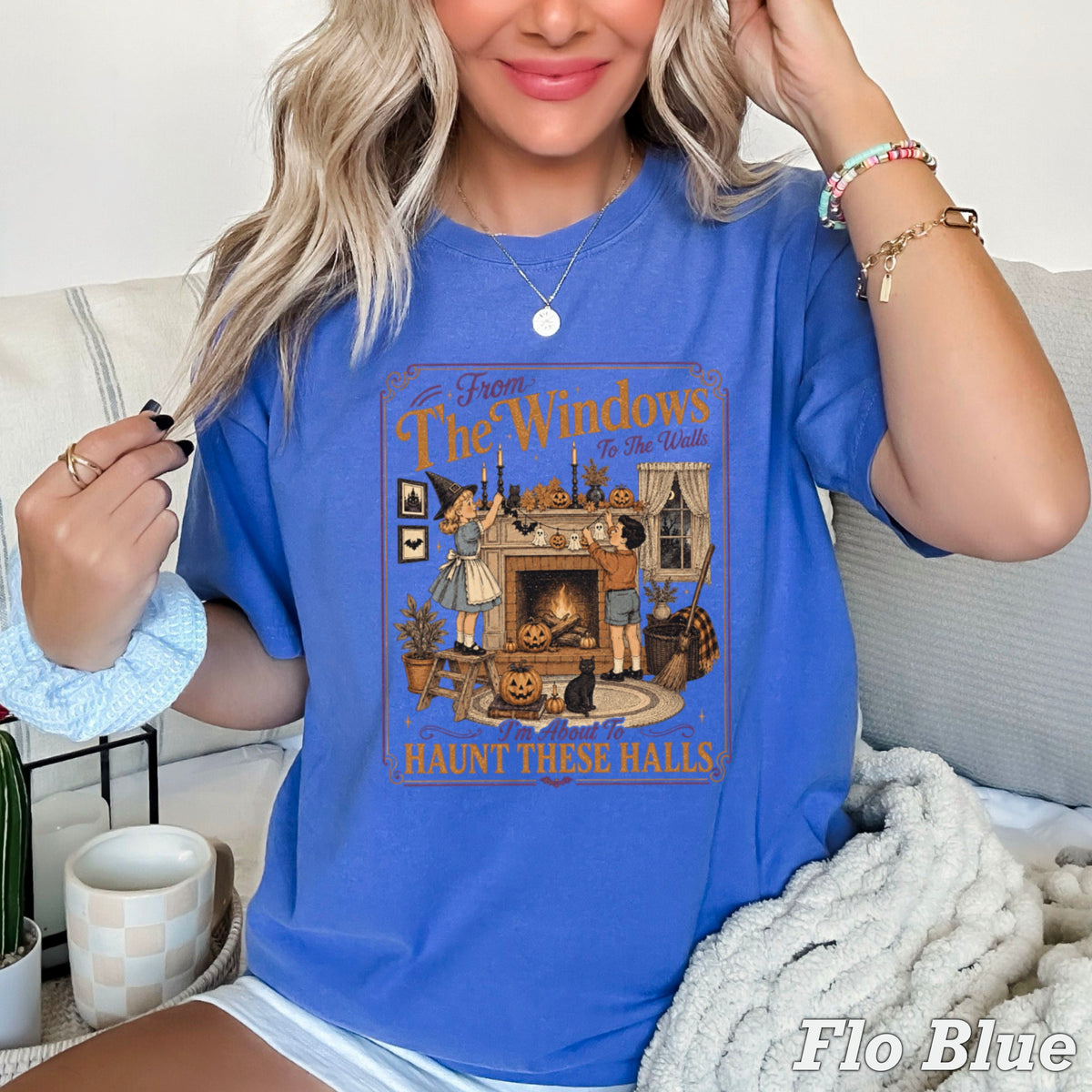 From The Windows To The Walls Halloween Comfort Color Graphic Tee