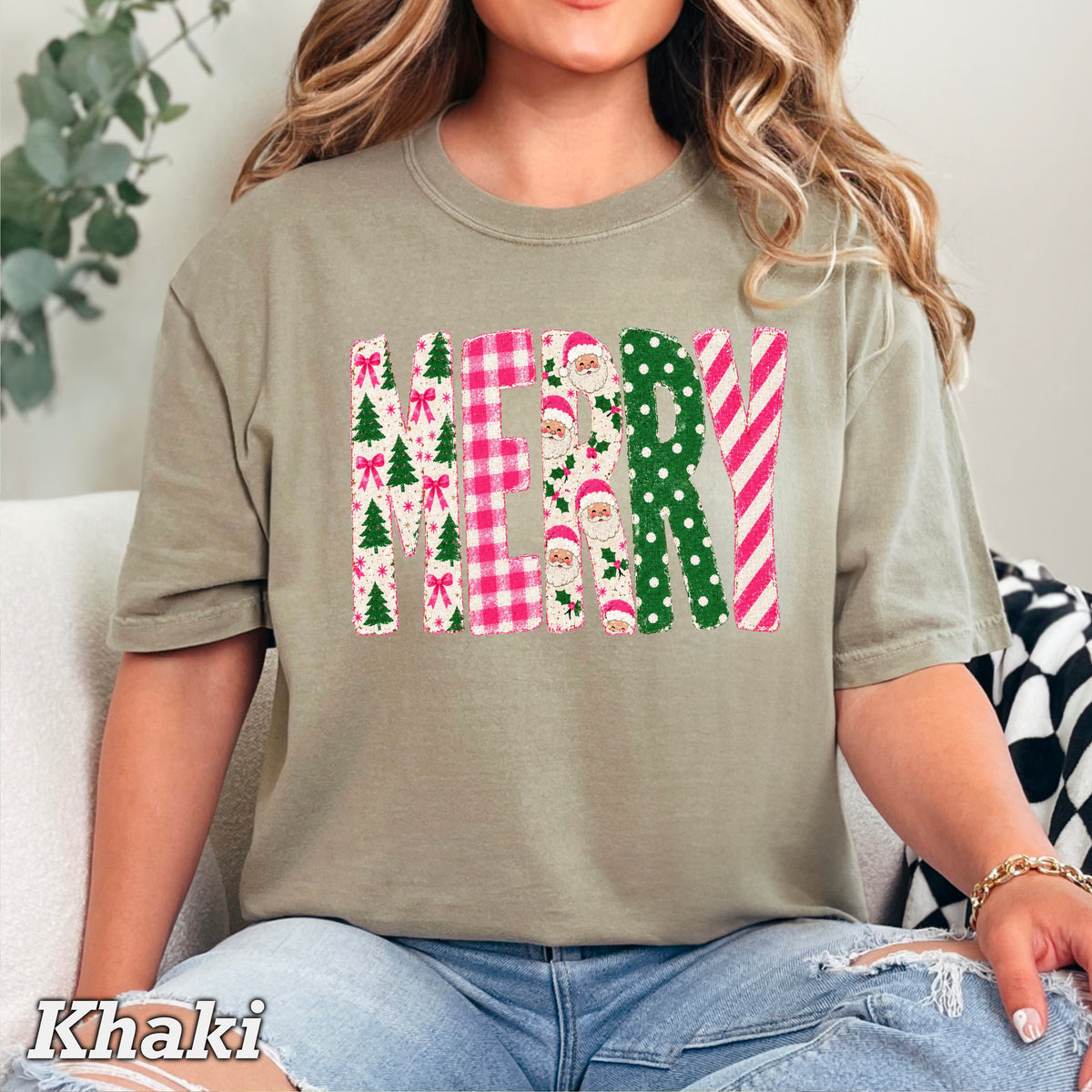 Merry Christmas Comfort Color Graphic Tee