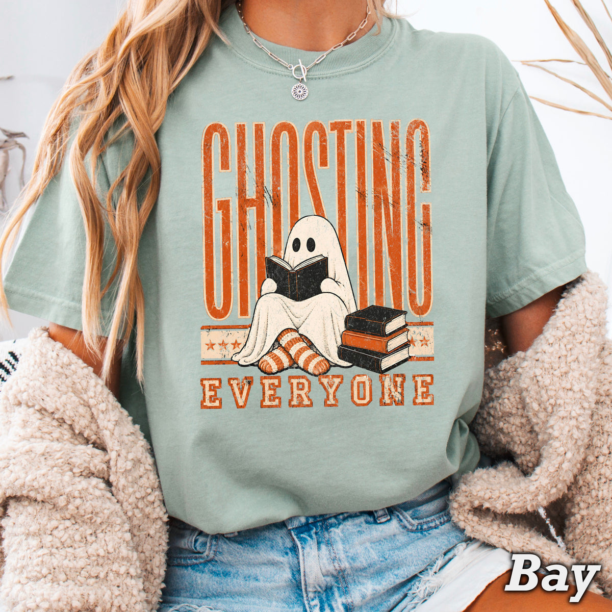 Ghosting Everyone Halloween Comfort Color Graphic Tee
