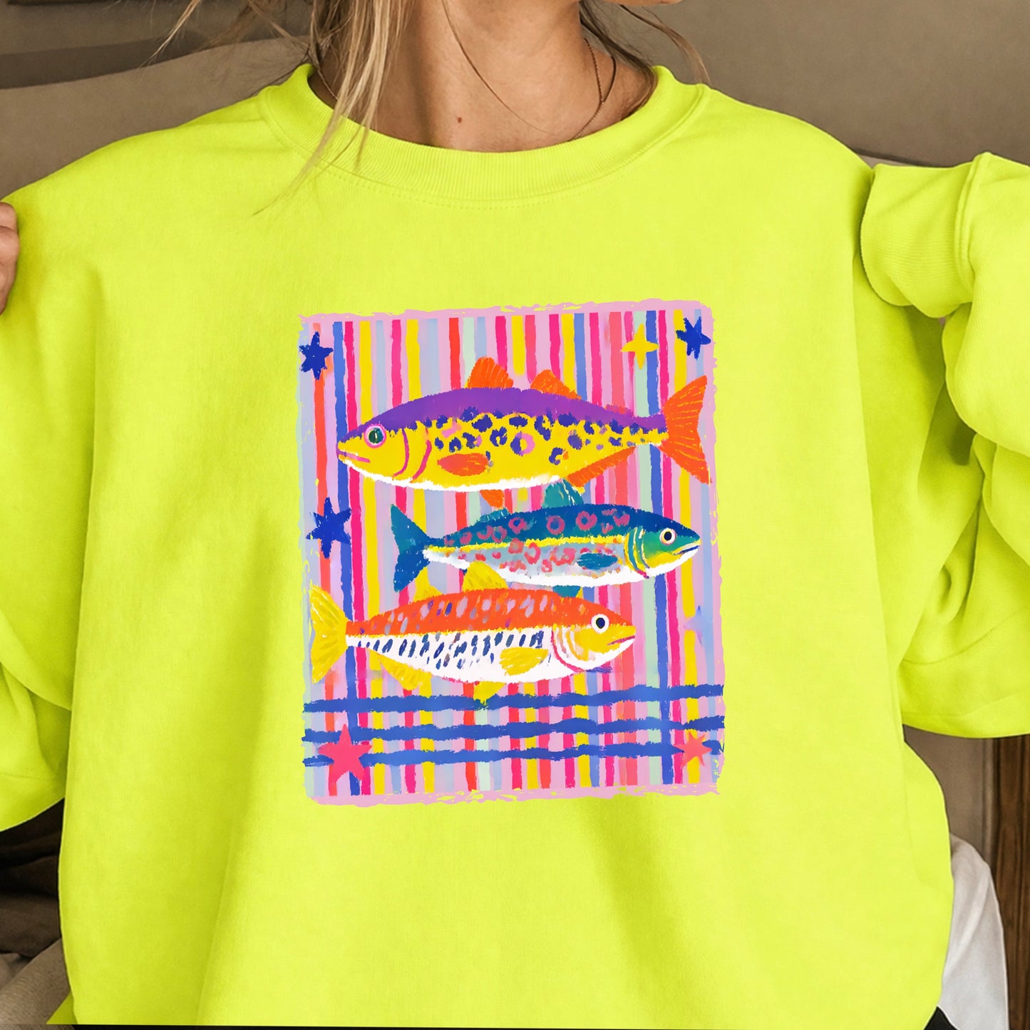 Preppy Fish Crewneck Sweatshirt