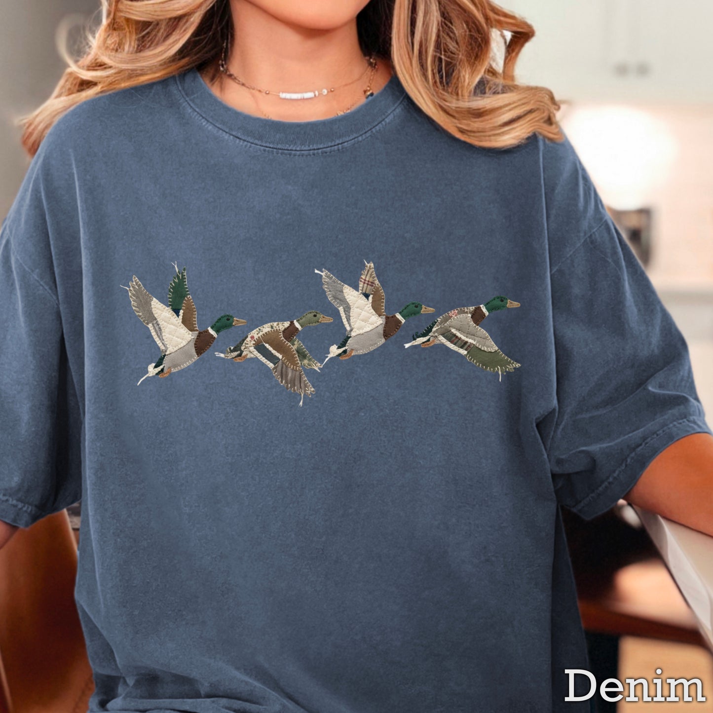 Patchwork Mallard Duck Comfort Color Graphic Tee