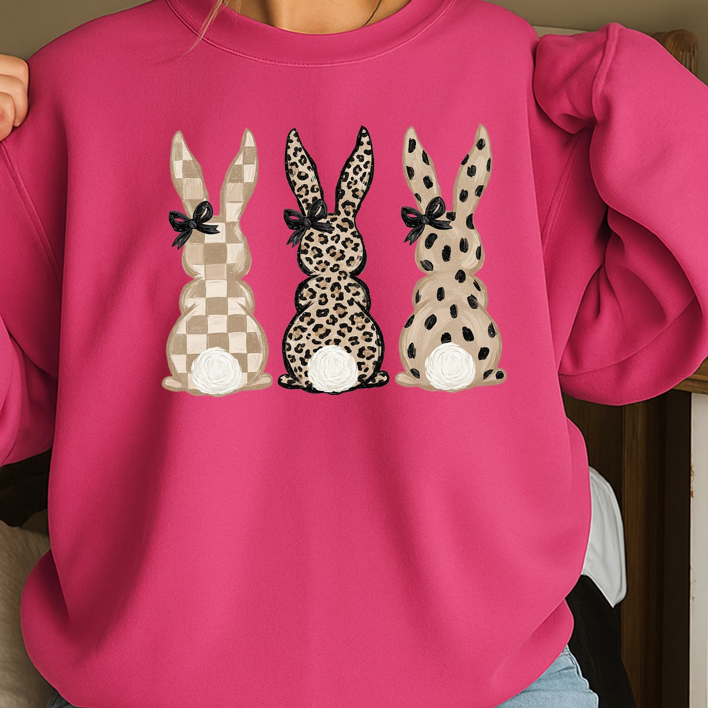 Ester Rabbits Trio Easter Crewneck Sweatshirt