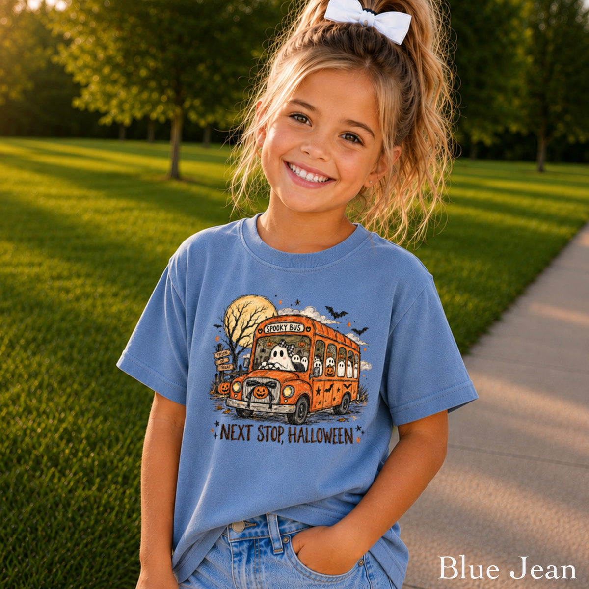 Next Stop Halloween Youth Comfort Color T-Shirt
