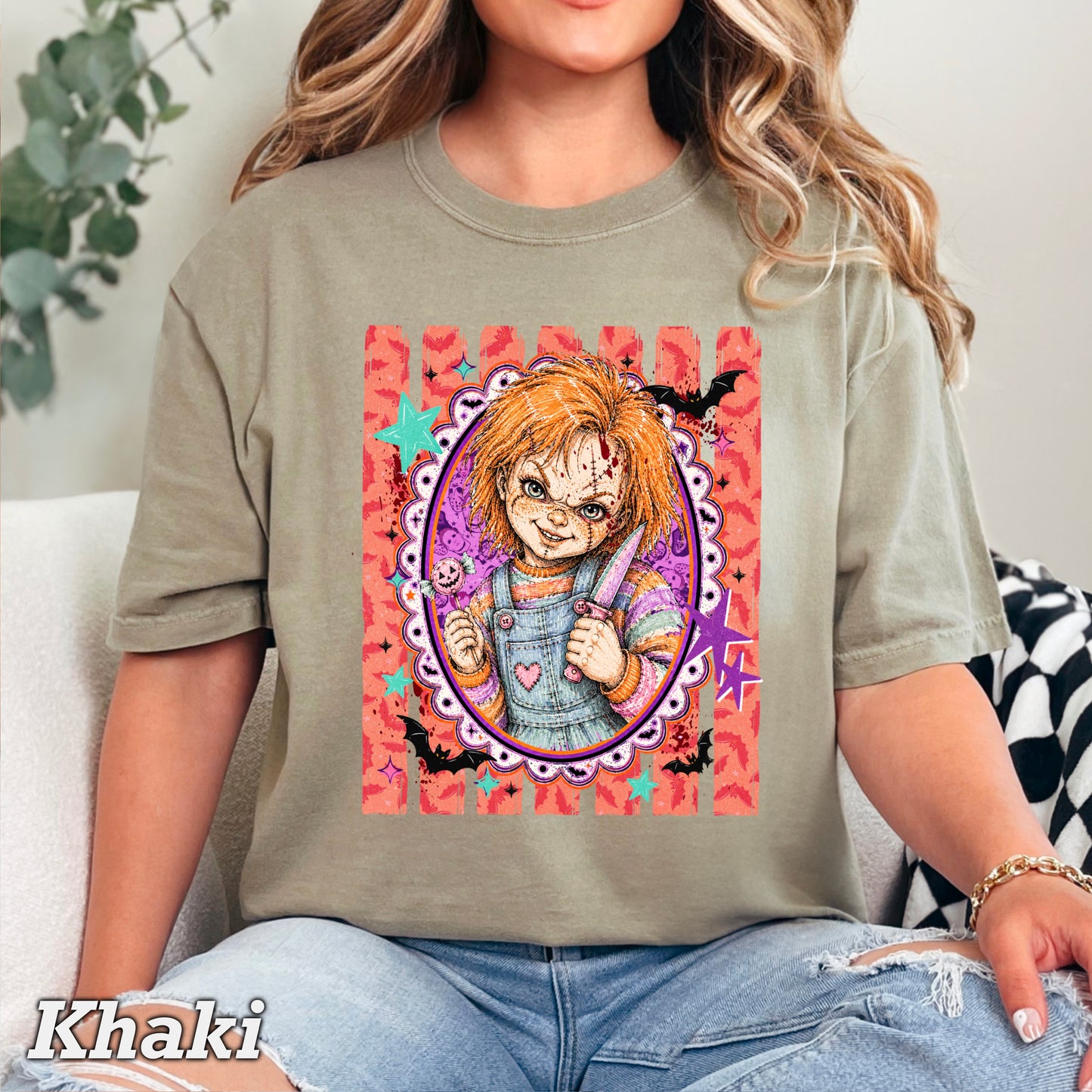 Horror Film Character Halloween Comfort Color Graphic Tee