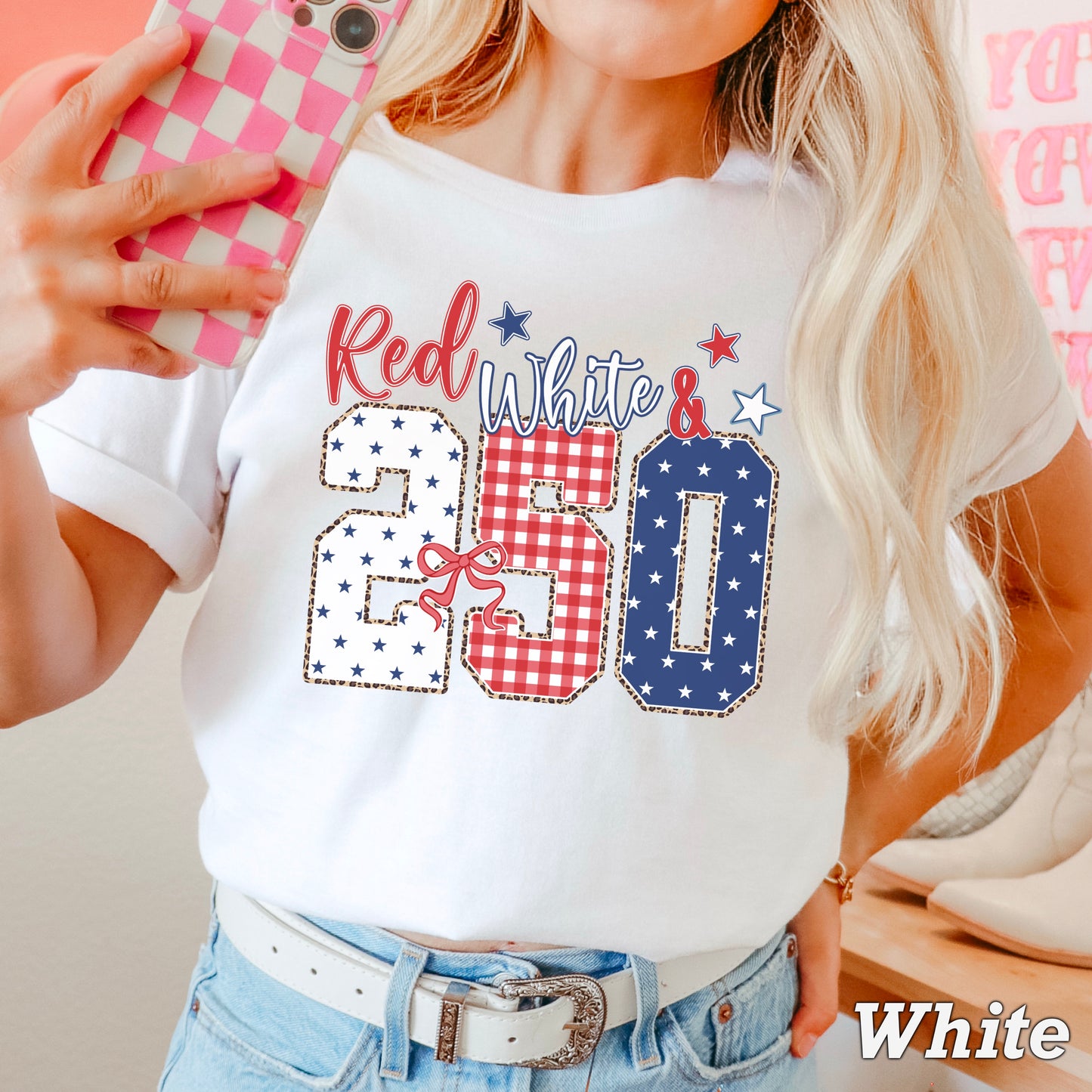 Red White & 250 Patriotic Comfort Color Graphic Tee