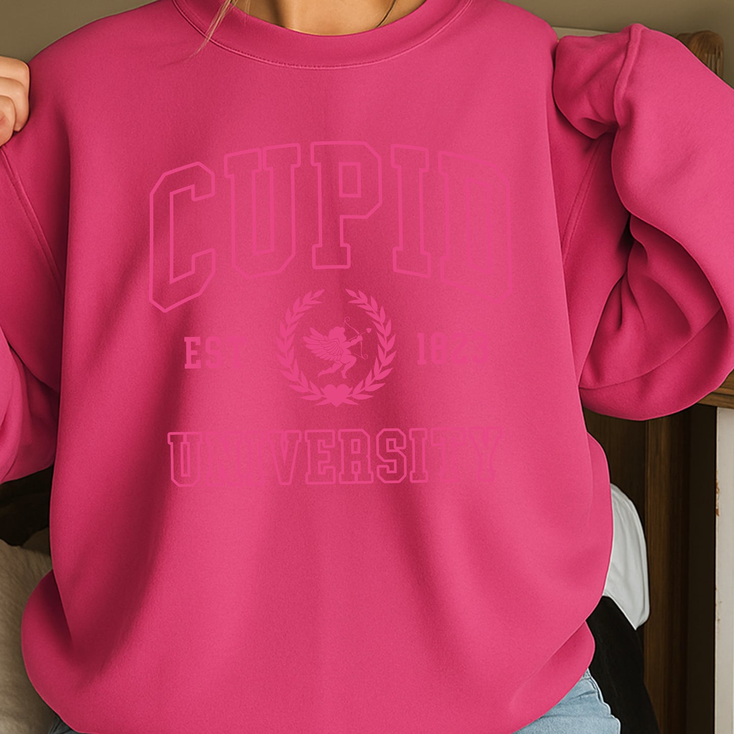Cupid University Valentine’s Day Crewneck Sweatshirt