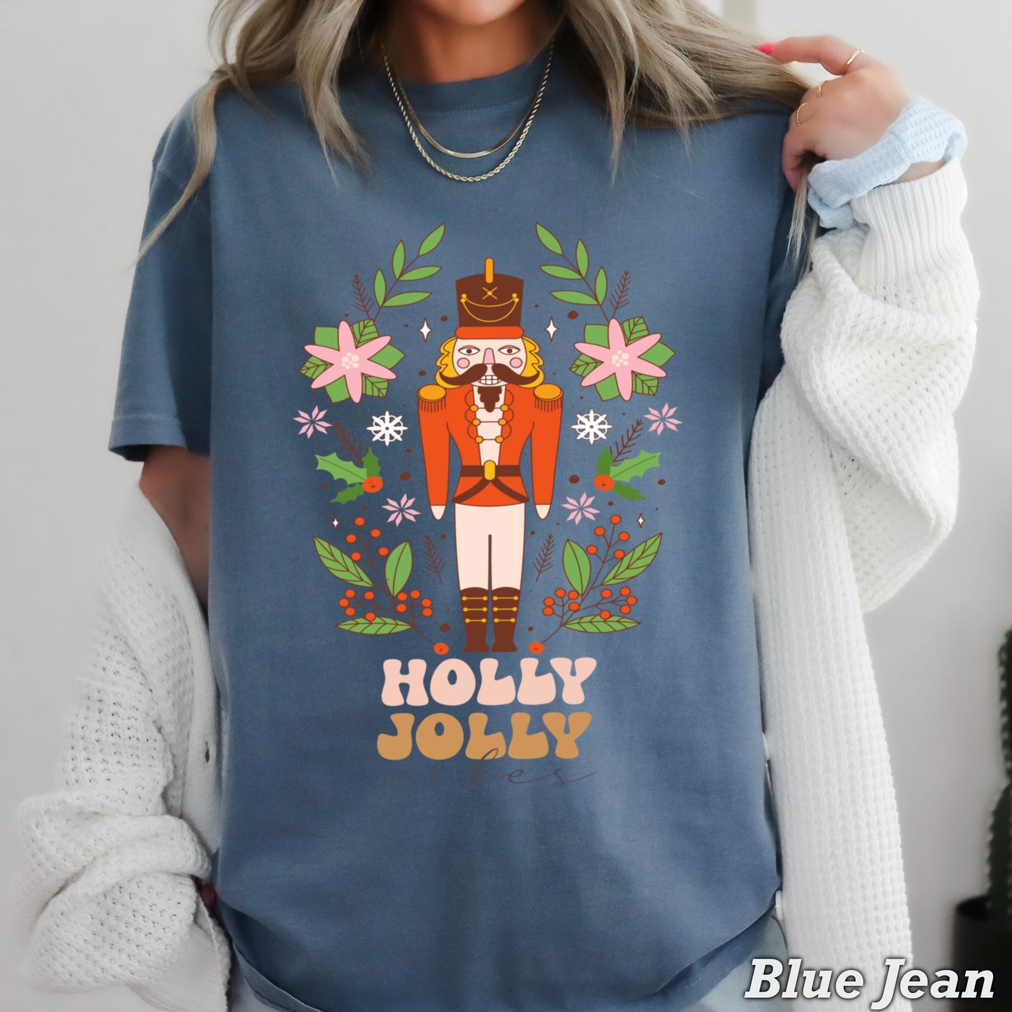 Holly Jolly Vibes Nutcracker Comfort Color Graphic Tee