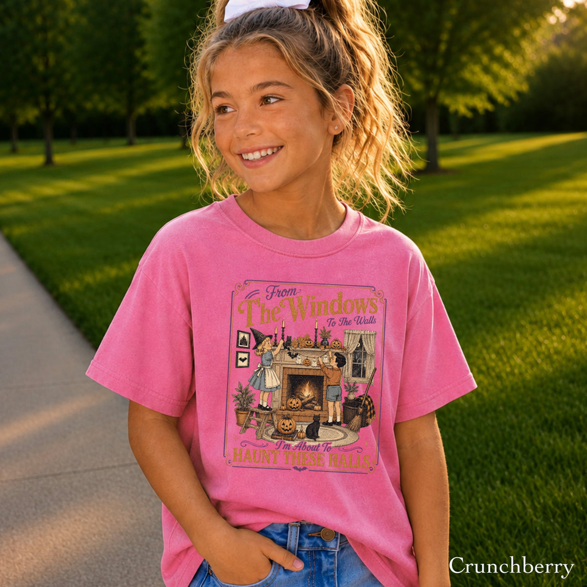 From The Window To The Walls Halloween Youth Comfort Color T-Shirt