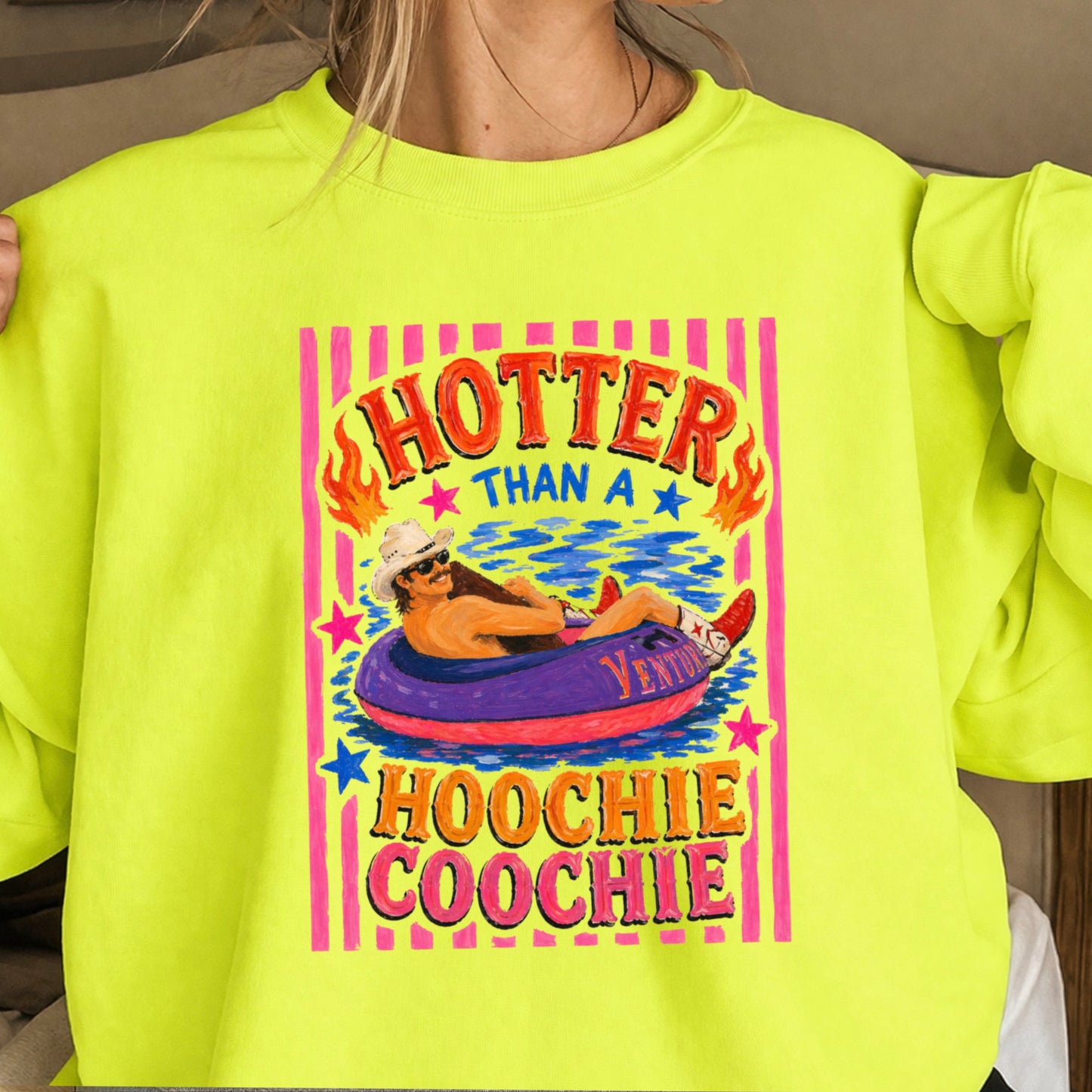 Hotter Than A Hoochie Coochie  Crewneck Sweatshirt