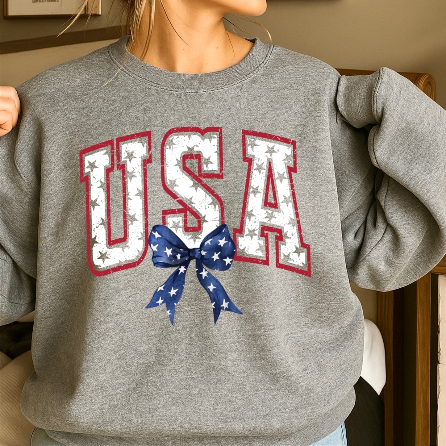 USA Patriotic Crewneck Sweatshirt