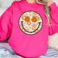 Floral  Face Pumpkin Crewneck Sweatshirt