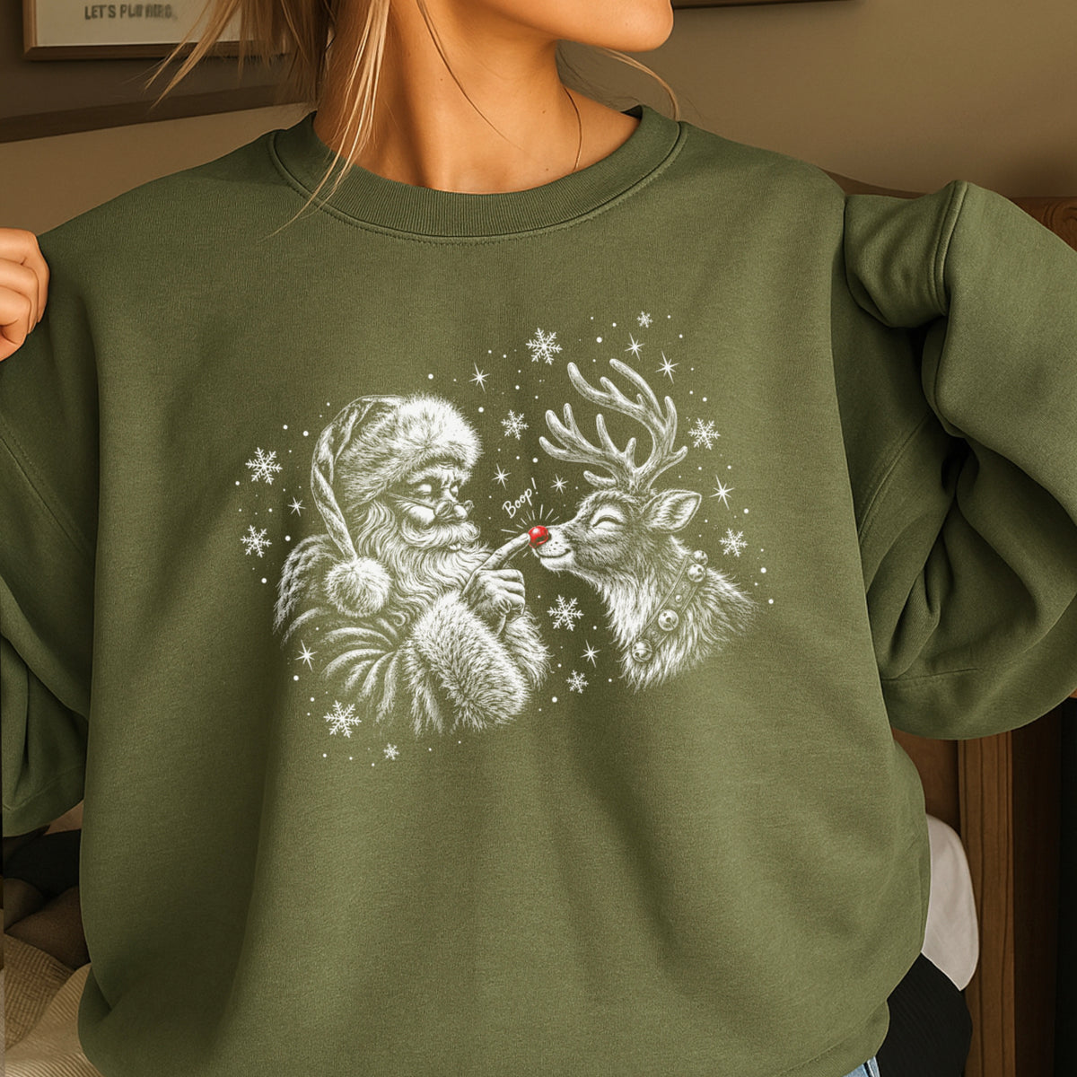 Christmas Santa Boop Crewneck Sweatshirt