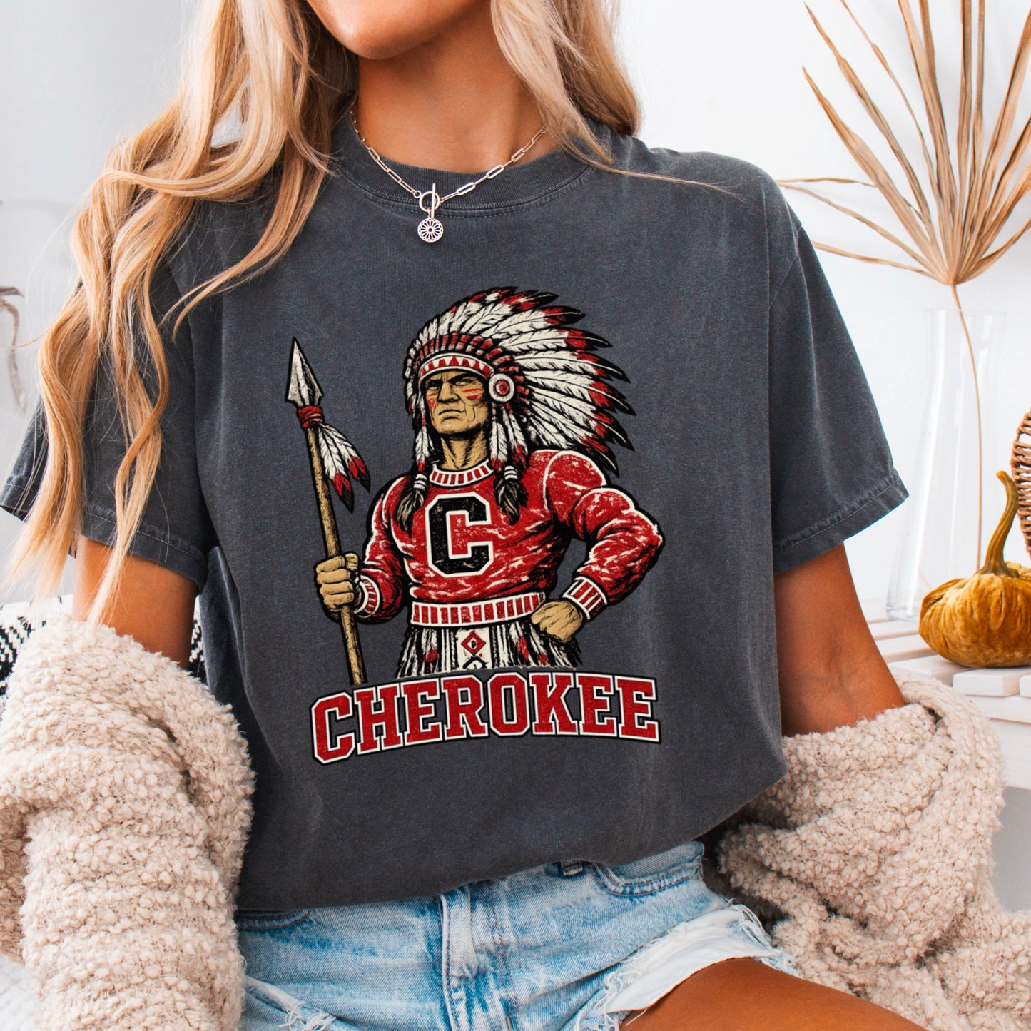 Cherokee Warriors Comfort Color Graphic Tee