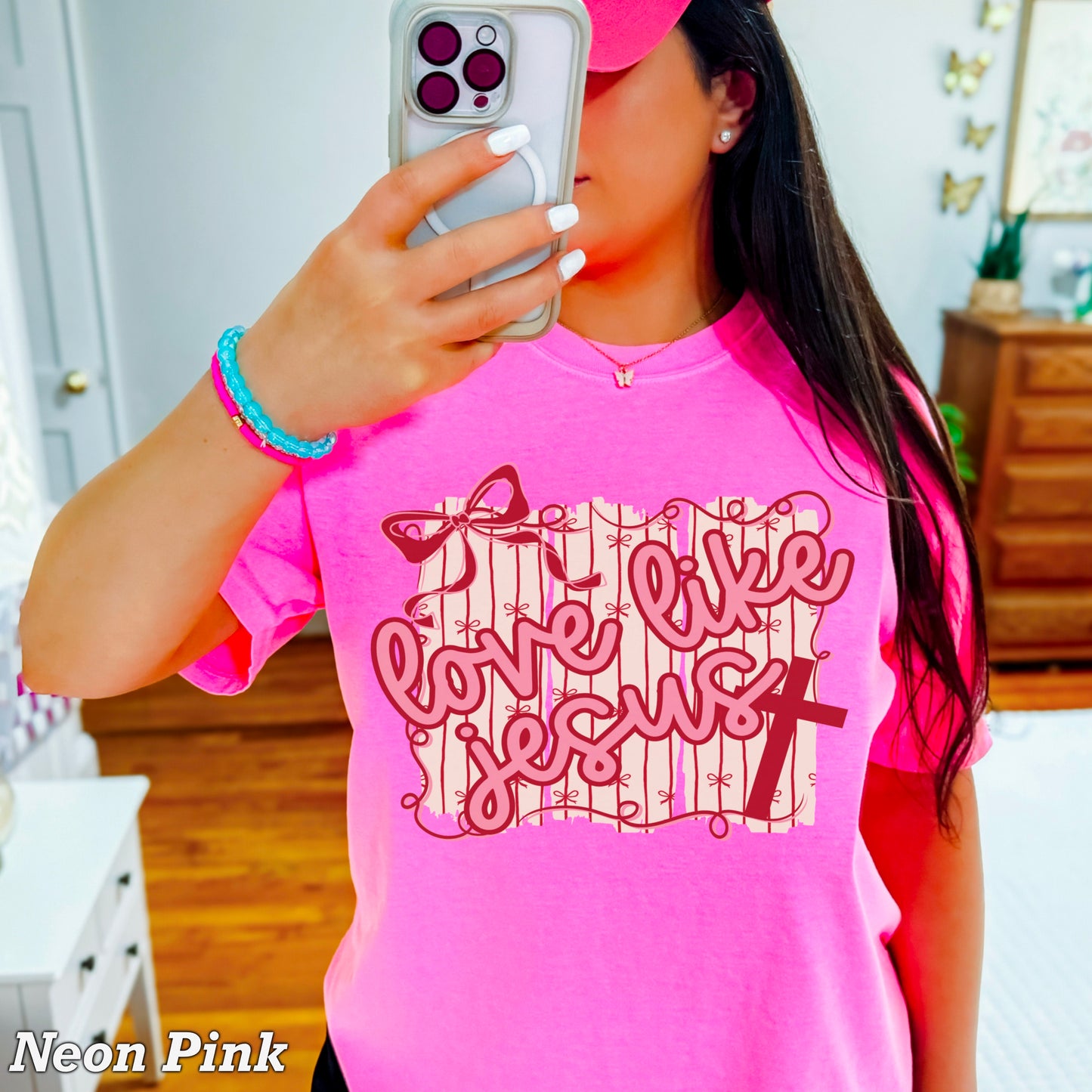 Love Like Jesus Valentine’s Day Comfort Color Graphic Tee