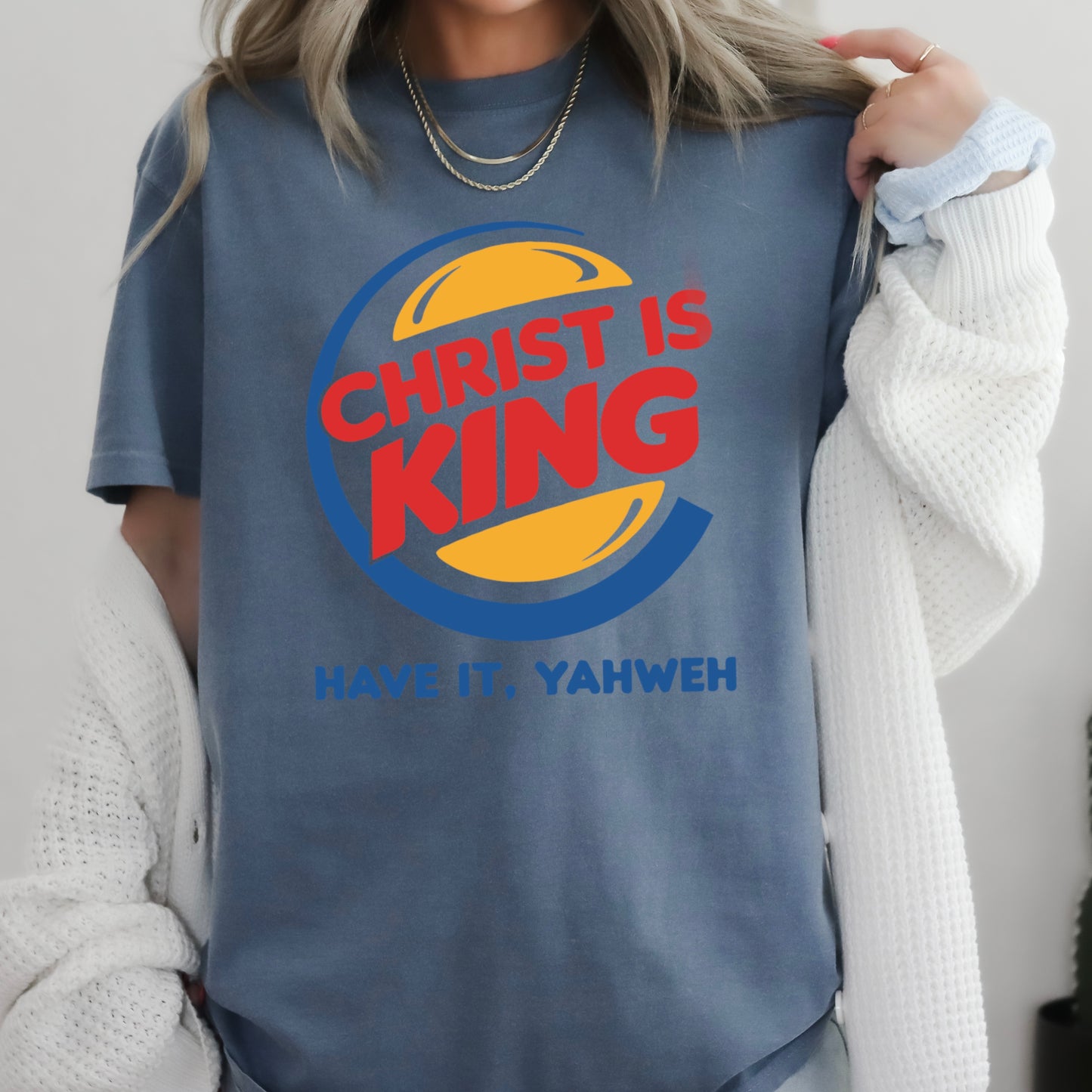 Christ Is King Christian Comfort Color Graphic Tee