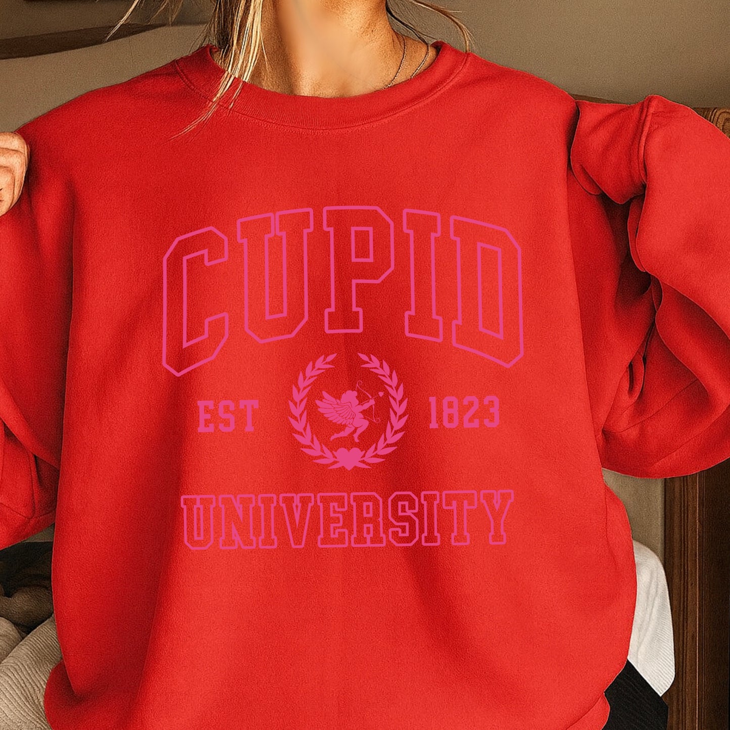 Cupid University Valentine’s Day Crewneck Sweatshirt