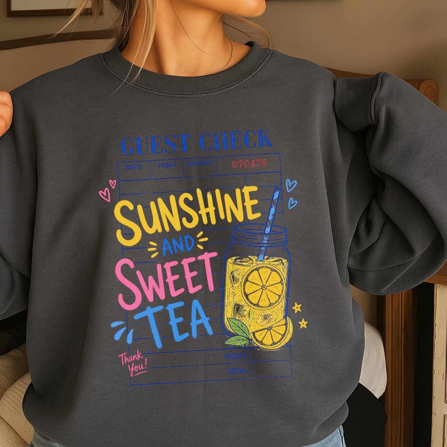 Guest Check Sunshine & Sweet Tea Crewneck Sweatshirt