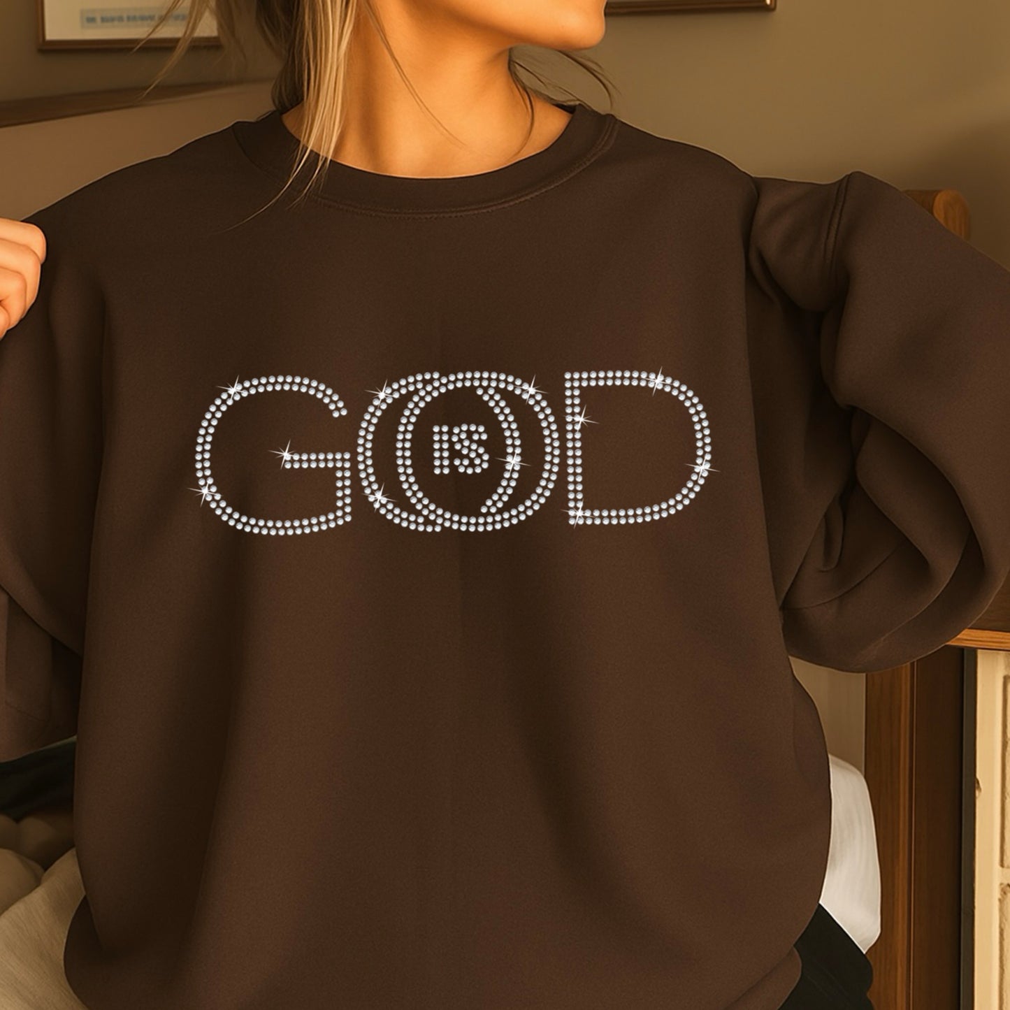 God Is Good Rhinestone Sweatshirt