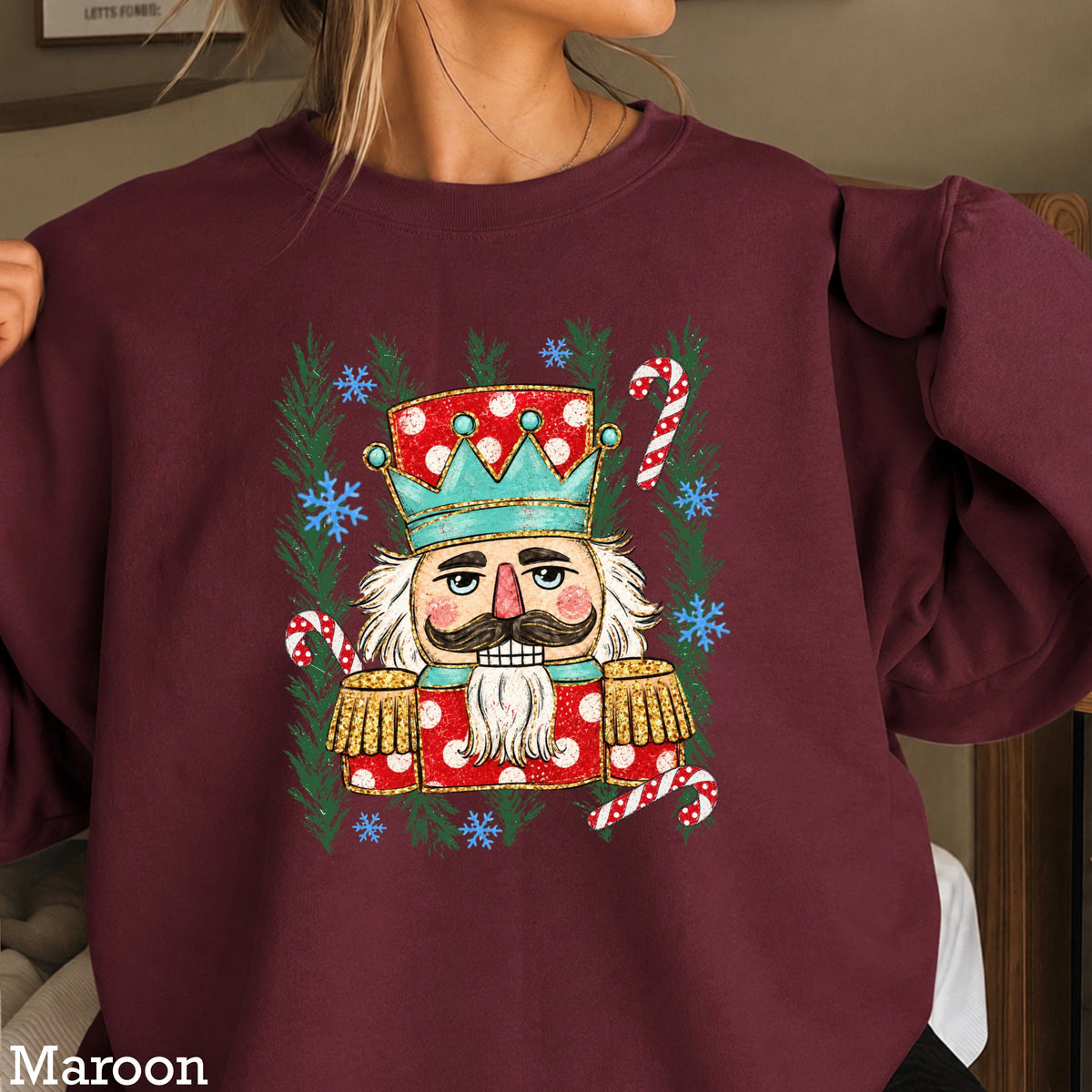 Preppy Nutcracker Christmas Crewneck Sweatshirt