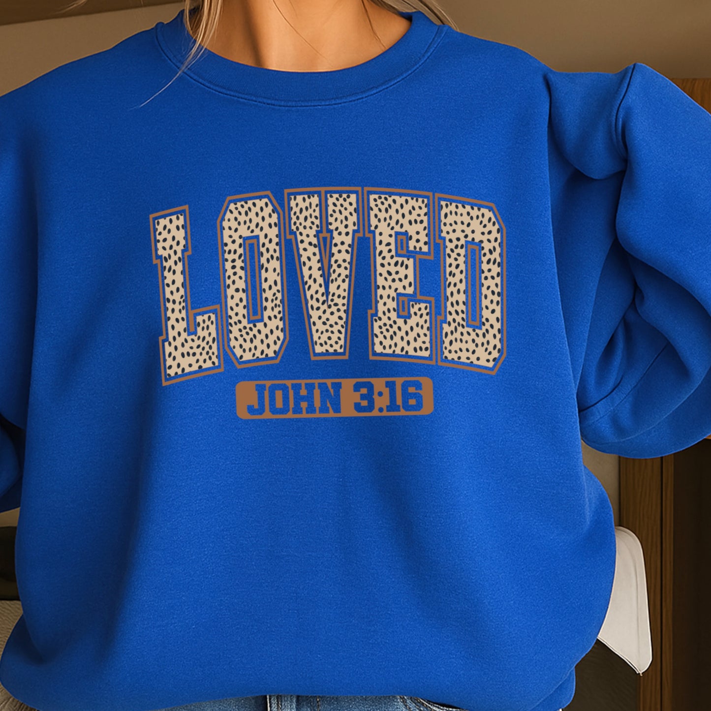 Loved John 3:16 Valentine’s Day Crewneck Sweatshirt