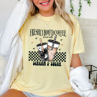 Freshly Boo’d Coffee Halloween Comfort Color Graphic Tee