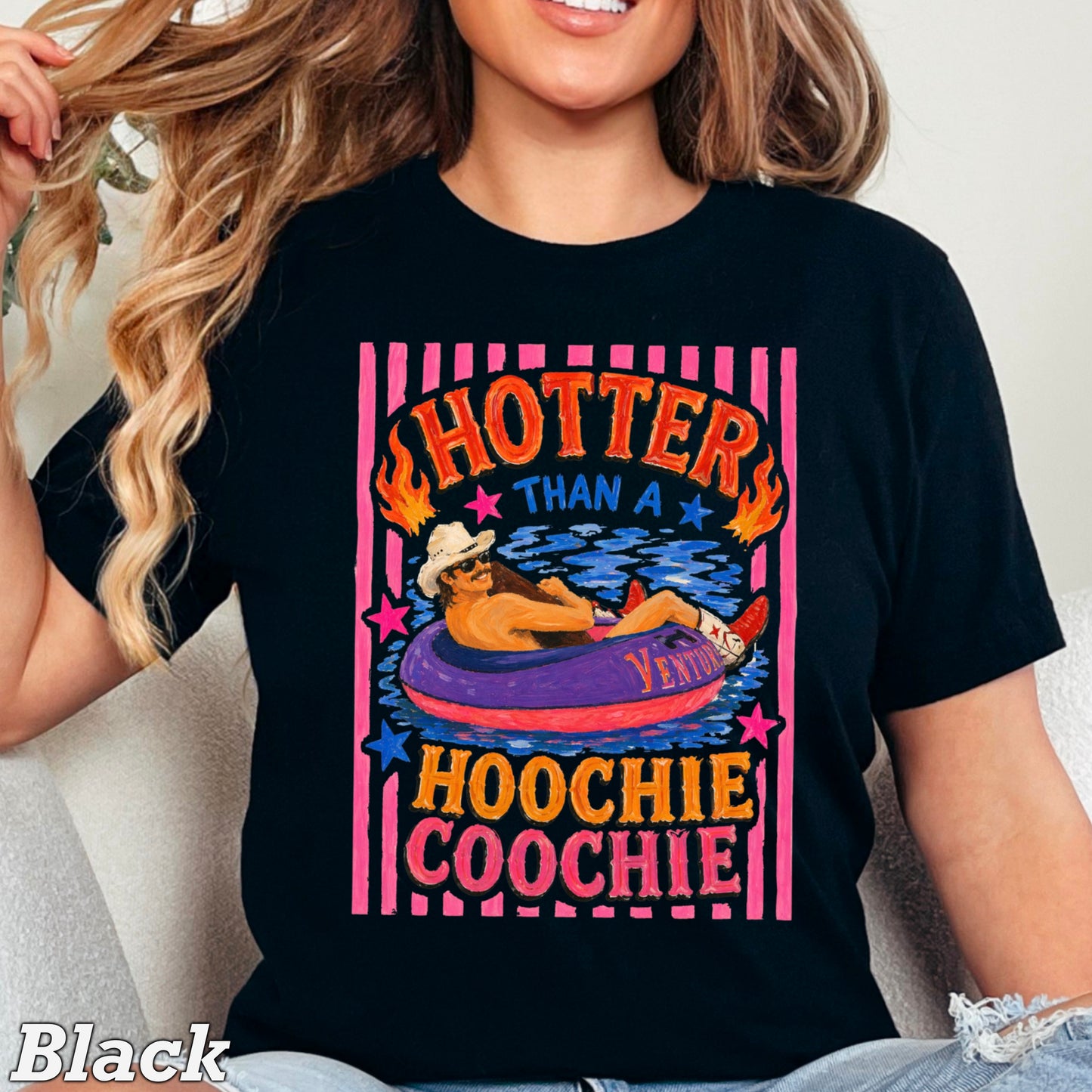Hotter Than A Hoochie Coochie Comfort Color Graphic Tee