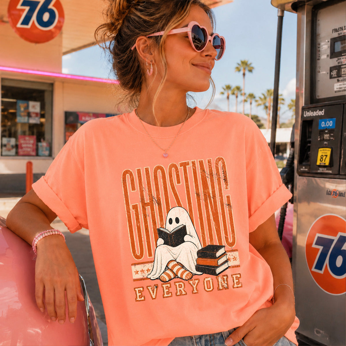 Ghosting Everyone Halloween Comfort Color Graphic Tee
