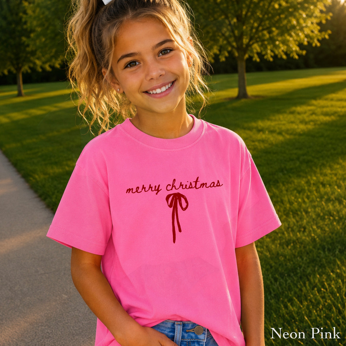 Merry Christmas Youth Comfort Color T-Shirt