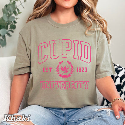 Cupid University Valentine’s Day Comfort Color Graphic Tee
