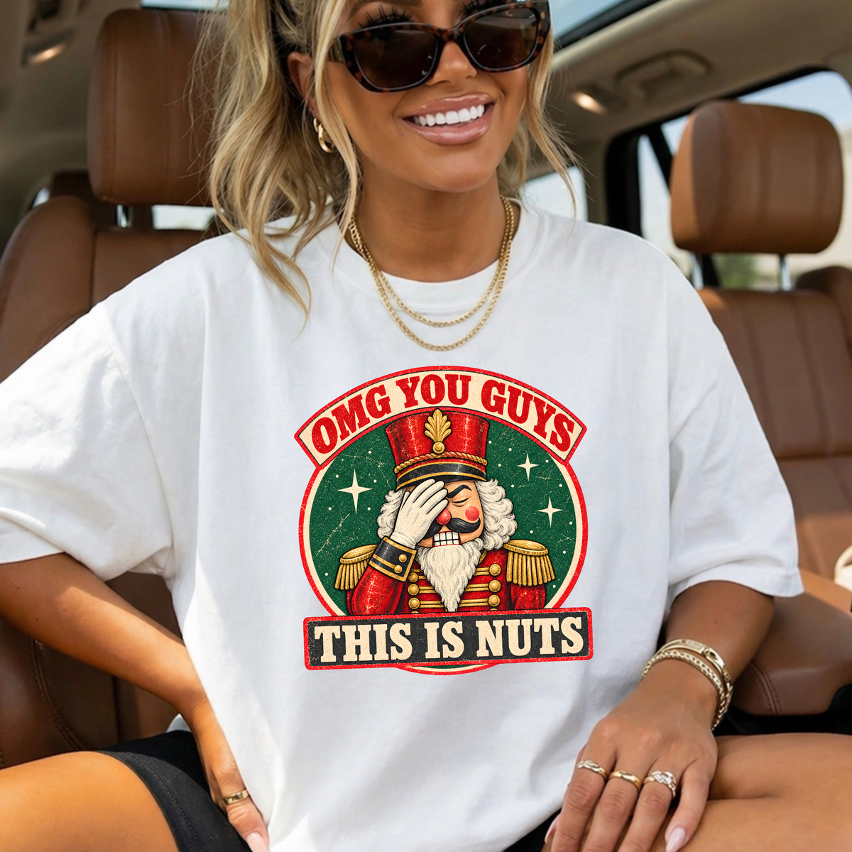 OMG You Guys This Is Nuts Christmas Comfort Color Graphic Tee
