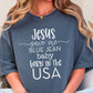 Jesus Save Me Blue Jean Baby Screen Print Transfer