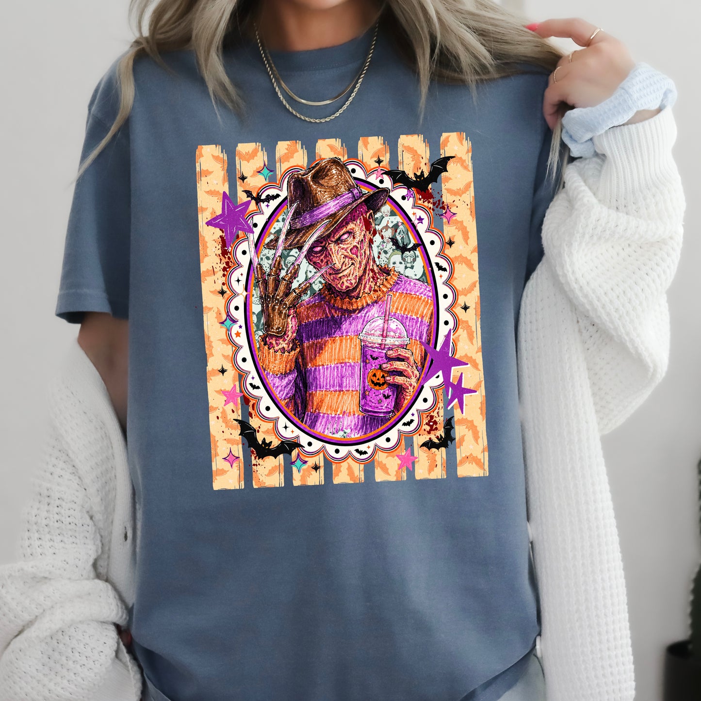 Horror Film Character Halloween Comfort Color Graphic Tee