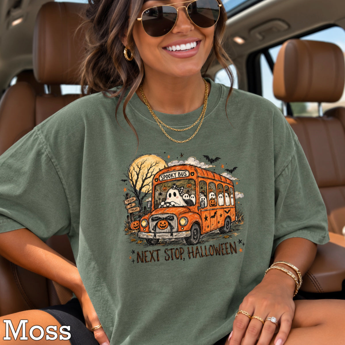 Next Stop Halloween Comfort Color Graphic Tee