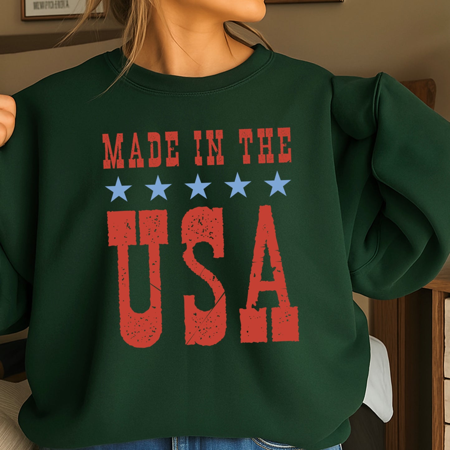 Made In The USA July4th Crewneck Sweatshirt