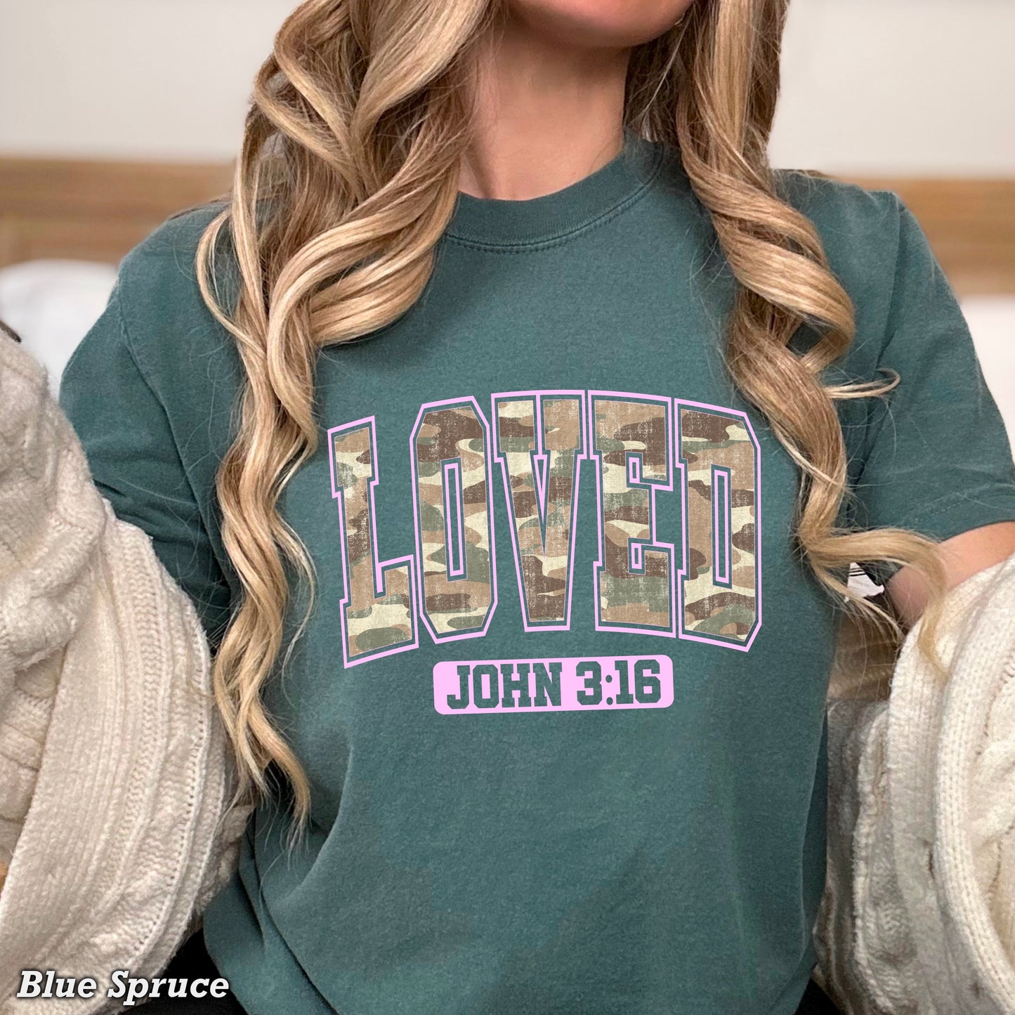 Camo John 3:16 Valentine’s Day Comfort Color Graphic Tee