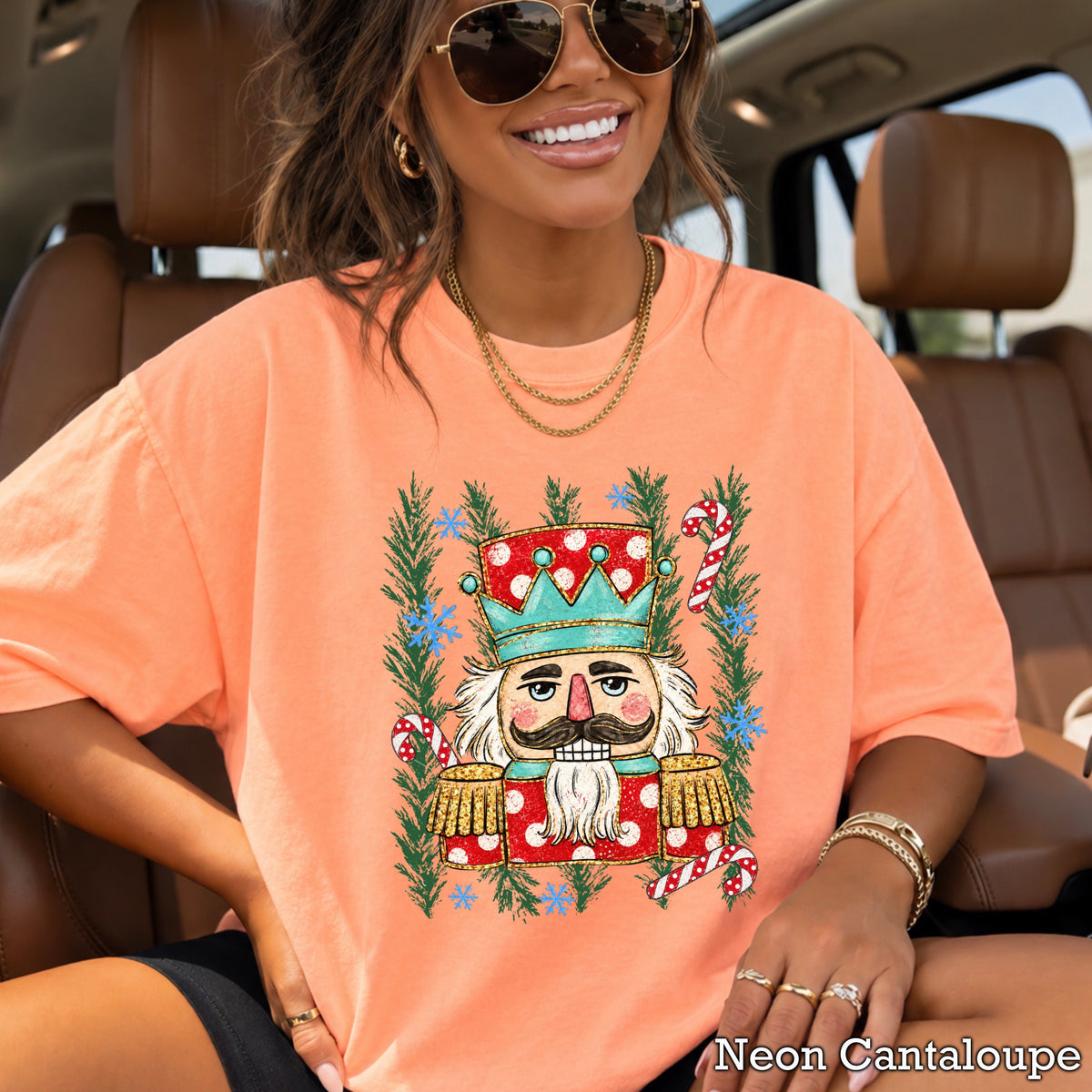 Preppy Nutcracker Christmas Comfort Color Graphic Tee