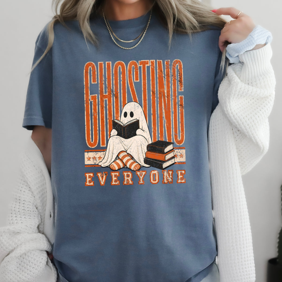 Ghosting Everyone Halloween Comfort Color Graphic Tee