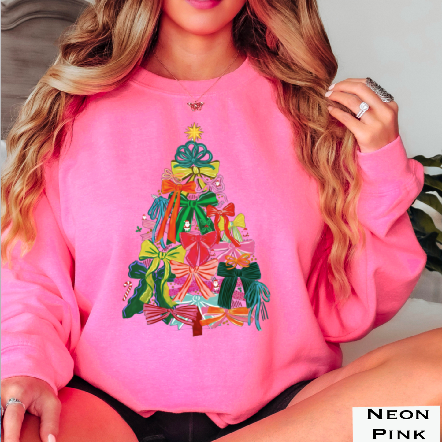 Bow Christmas Tree Crewneck Sweatshirt