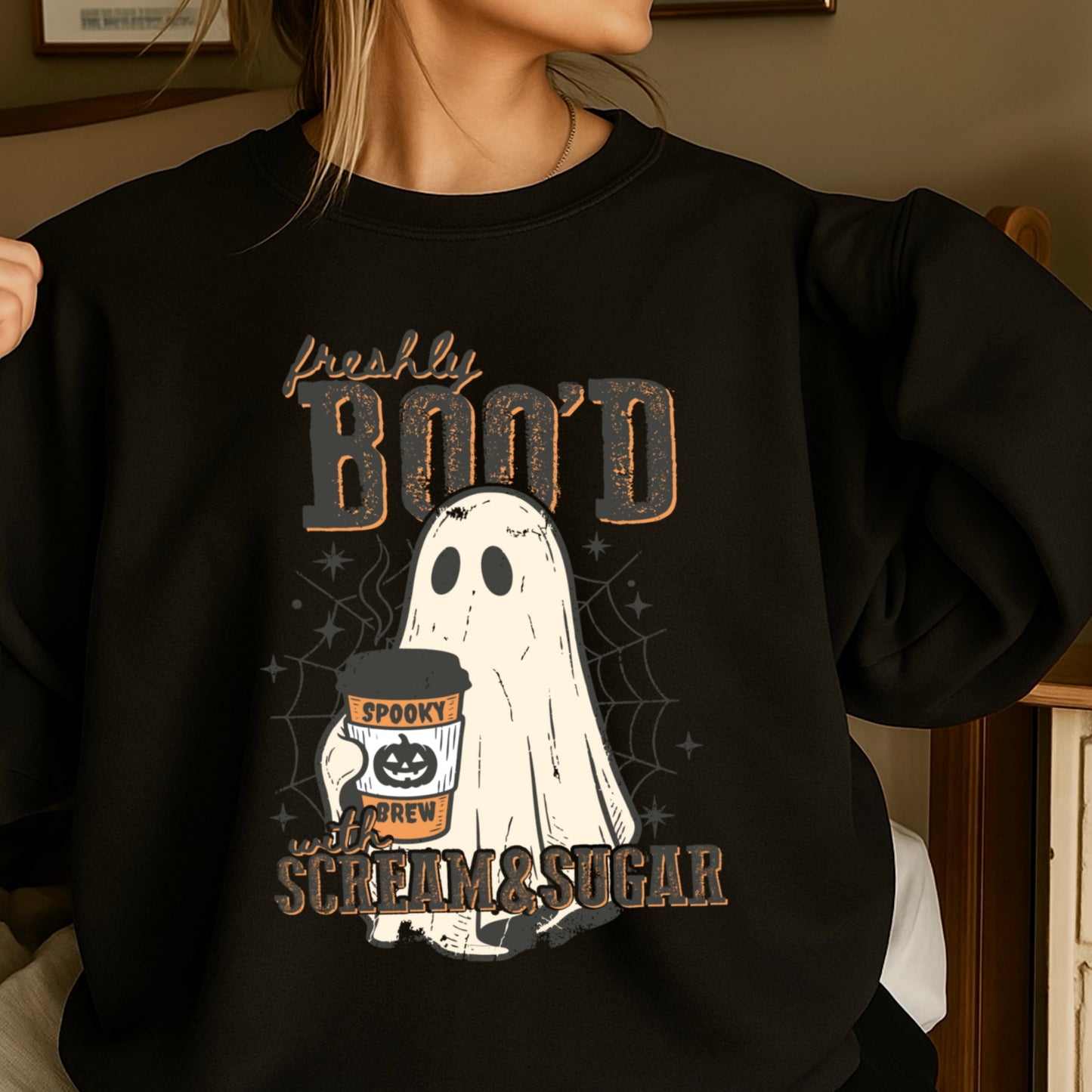 Freshly Boo’d Scream & Sugar Halloween Crewneck Sweatshirt