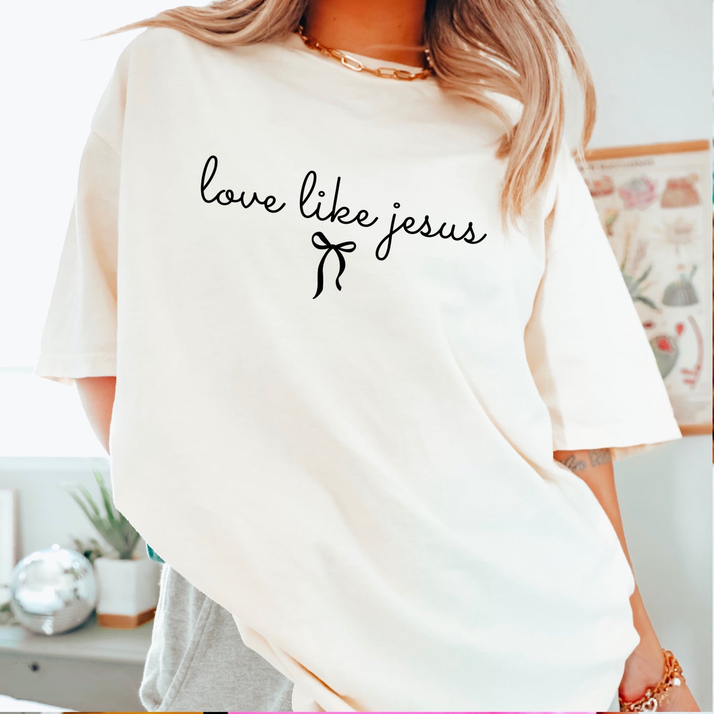 Love Like Jesus Christian Comfort Color Graphic Tee