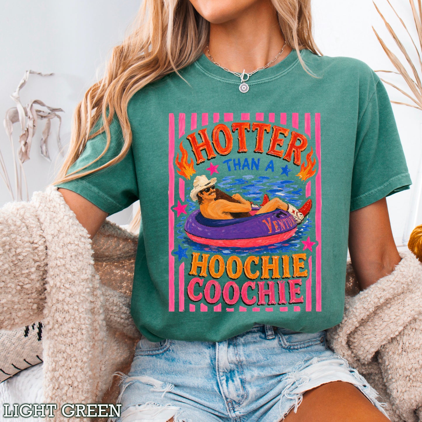 Hotter Than A Hoochie Coochie Comfort Color Graphic Tee