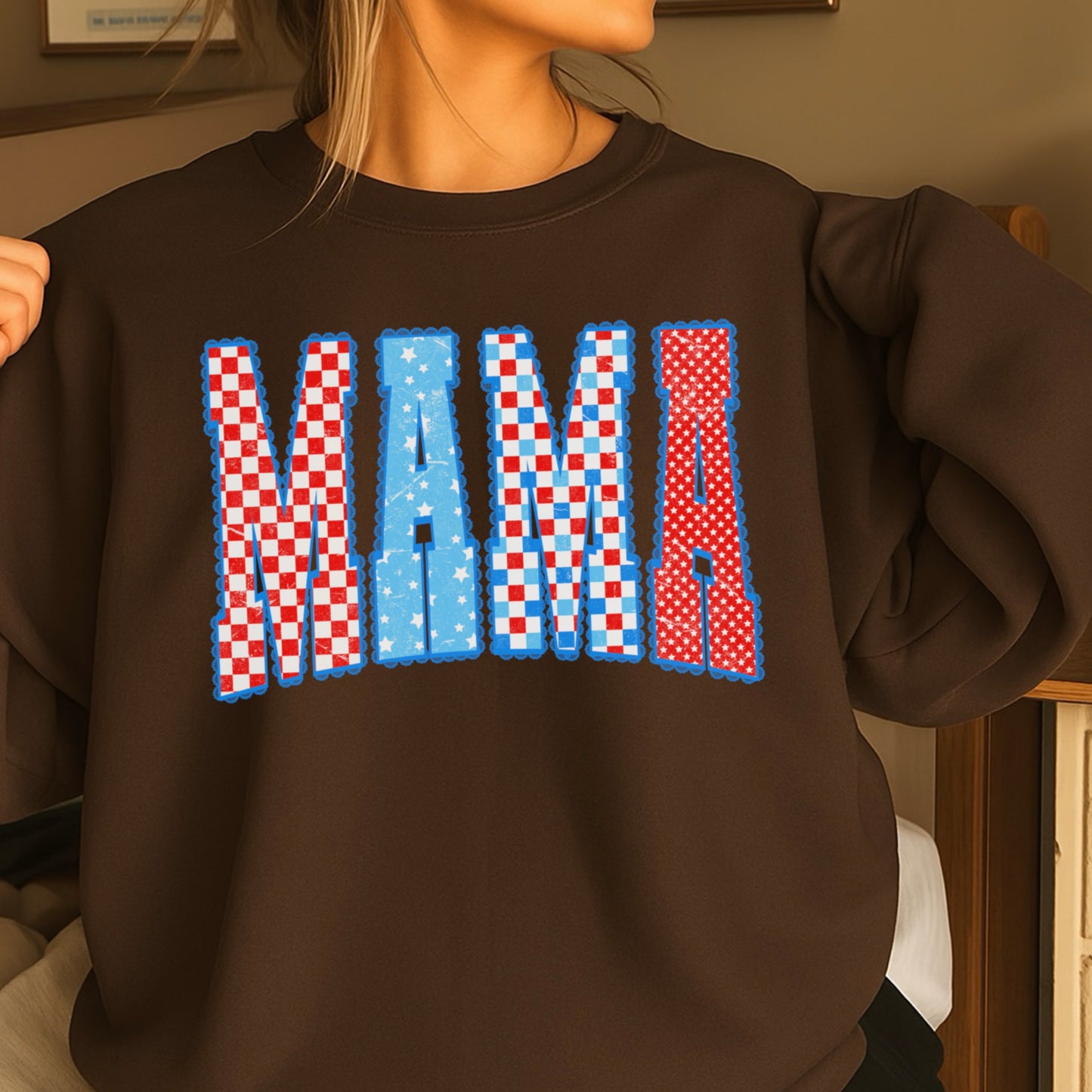 Mama Patriotic Crewneck Sweatshirt