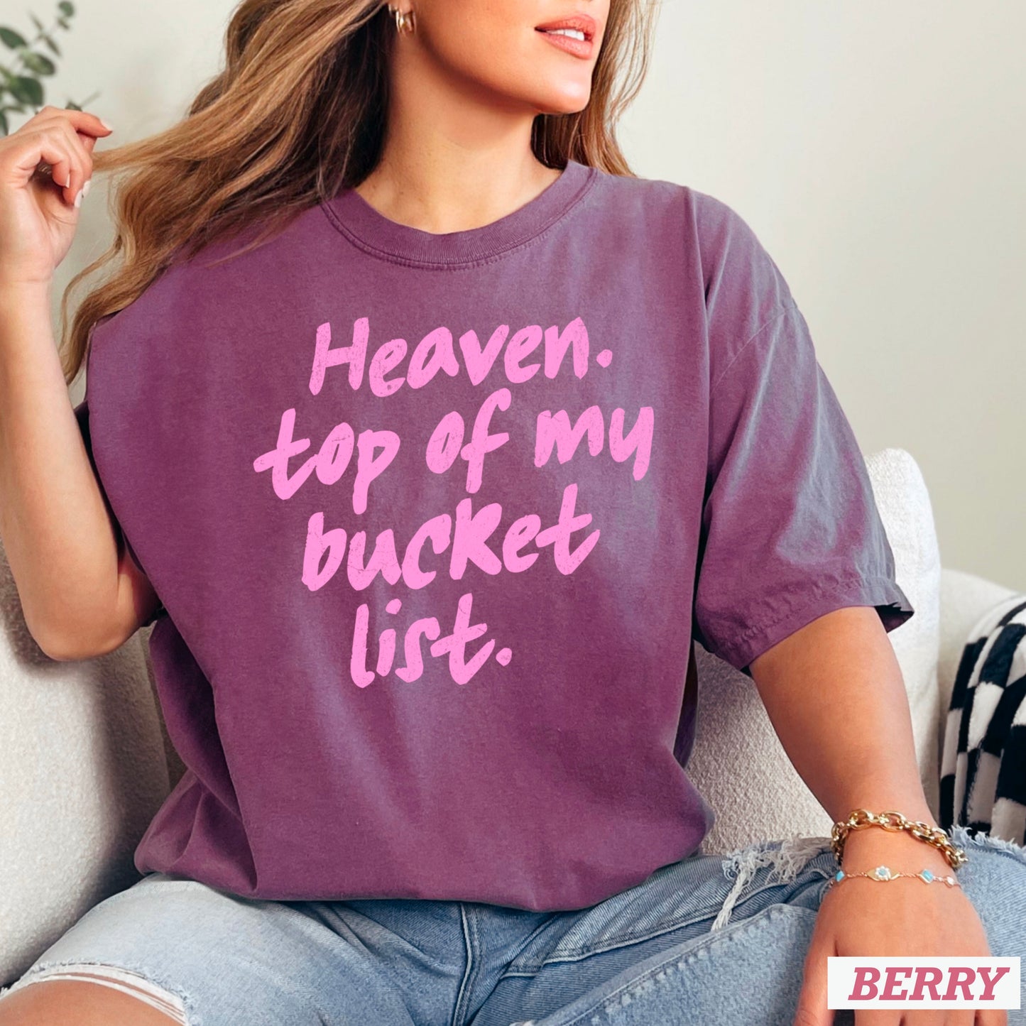 Heaven Top Of My Bucket List Comfort Color Graphic Tee