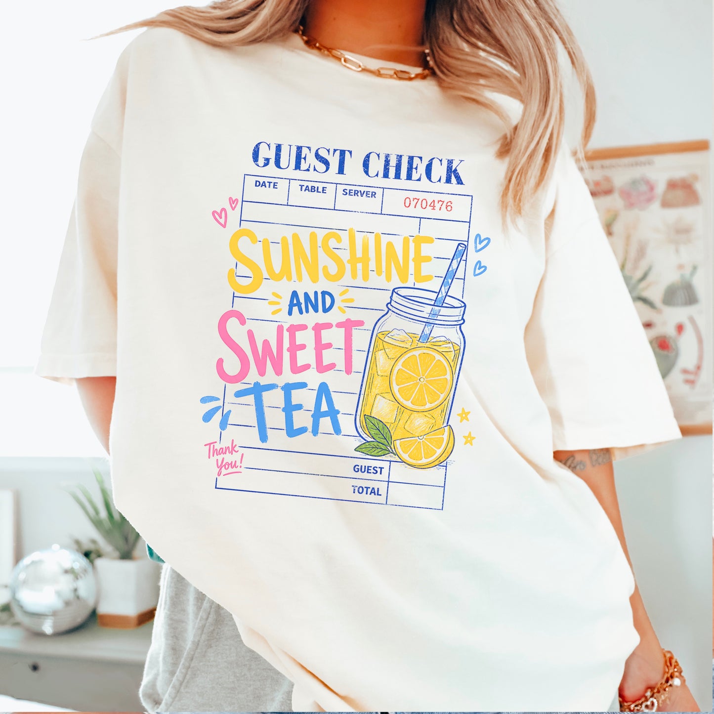 Guest Check Sunshine & Sweet Tea Comfort Color Graphic Tee