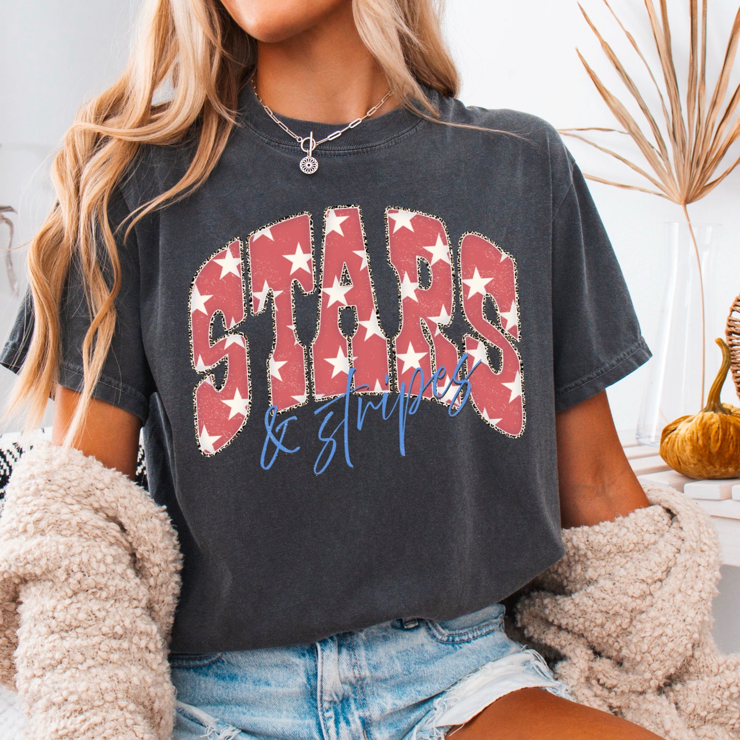 Stars & Stripes July 4th Comfort Color Graphic Tee