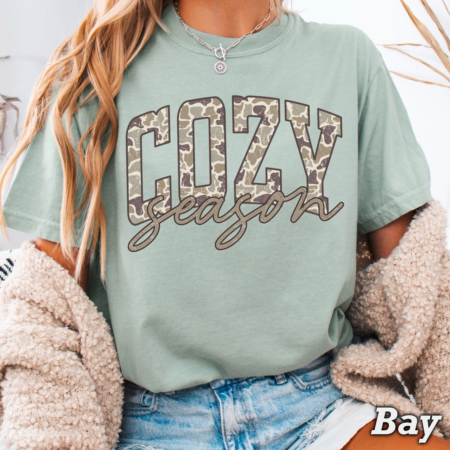 Camo Cozy Season Comfort Color Graphic Tee