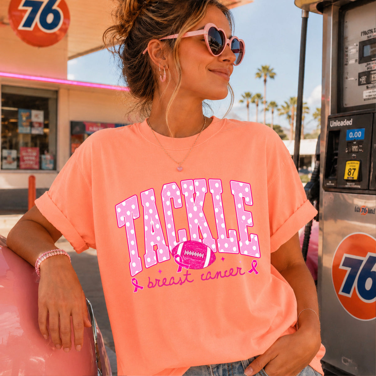 Tackle Breast Cancer Comfort Color Graphic Tee